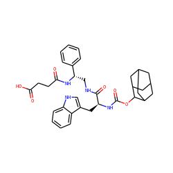 O=C(O)CCC(=O)N[C@@H](CNC(=O)[C@H](Cc1c[nH]c2ccccc12)NC(=O)OC1C2CC3CC(C2)CC1C3)c1ccccc1 ZINC000029345655