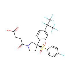 O=C(O)CCC(=O)N1CC[C@](c2ccc(C(F)(C(F)(F)F)C(F)(F)F)cc2)(S(=O)(=O)c2ccc(F)cc2)C1 ZINC001772643855