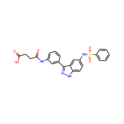 O=C(O)CCC(=O)Nc1cccc(-c2n[nH]c3ccc(NS(=O)(=O)c4ccccc4)cc23)c1 ZINC001772580188