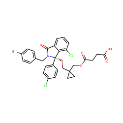 O=C(O)CCC(=O)OCC1(CO[C@@]2(c3ccc(Cl)cc3)c3c(Cl)cccc3C(=O)N2Cc2ccc(Br)cc2)CC1 ZINC000169699792