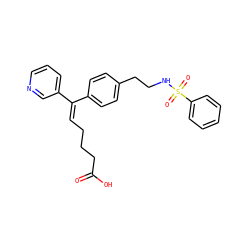 O=C(O)CCC/C=C(\c1ccc(CCNS(=O)(=O)c2ccccc2)cc1)c1cccnc1 ZINC000013733177