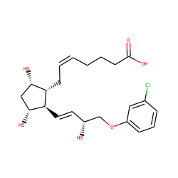 O=C(O)CCC/C=C\C[C@H]1[C@@H](O)C[C@@H](O)[C@@H]1/C=C/[C@@H](O)COc1cccc(Cl)c1 ZINC000004536236