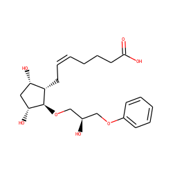 O=C(O)CCC/C=C\C[C@H]1[C@@H](O)C[C@@H](O)[C@@H]1OC[C@H](O)COc1ccccc1 ZINC000040949629