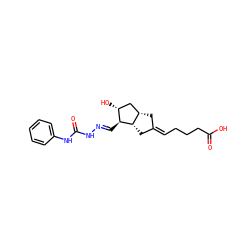 O=C(O)CCC/C=C1\C[C@H]2C[C@@H](O)[C@H](/C=N/NC(=O)Nc3ccccc3)[C@H]2C1 ZINC000003927529