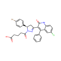 O=C(O)CCCC(=O)N1N=C(c2c(-c3ccccc3)c3cc(Cl)ccc3[nH]c2=O)C[C@@H]1c1ccc(Br)cc1 ZINC000011852469