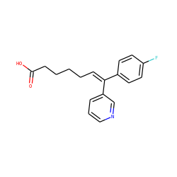 O=C(O)CCCC/C=C(/c1ccc(F)cc1)c1cccnc1 ZINC000026741025