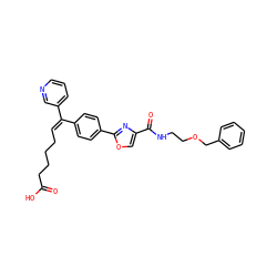 O=C(O)CCCC/C=C(\c1ccc(-c2nc(C(=O)NCCOCc3ccccc3)co2)cc1)c1cccnc1 ZINC000013782520