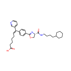 O=C(O)CCCC/C=C(\c1ccc(C2=N[C@H](C(=O)NCCCCC3CCCCC3)CO2)cc1)c1cccnc1 ZINC000029566310
