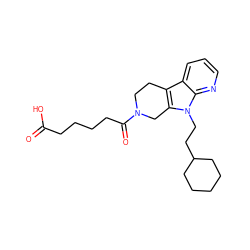 O=C(O)CCCCC(=O)N1CCc2c(n(CCC3CCCCC3)c3ncccc23)C1 ZINC000112993057