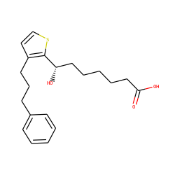 O=C(O)CCCCC[C@H](O)c1sccc1CCCc1ccccc1 ZINC000013726640