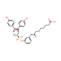 O=C(O)CCCCCCC(=O)Nc1cccc(OS(=O)(=O)[C@H]2C[C@H]3O[C@H]2C(c2ccc(O)cc2)=C3c2ccc(O)cc2)c1 ZINC000473089909