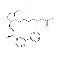 O=C(O)CCCCCCN1C(=O)CC[C@@H]1/C=C/[C@H](O)c1cccc(-c2ccccc2)c1 ZINC000029399141