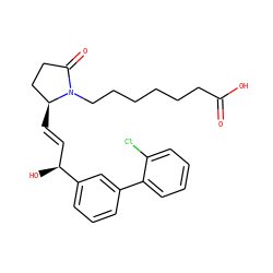 O=C(O)CCCCCCN1C(=O)CC[C@@H]1/C=C/[C@H](O)c1cccc(-c2ccccc2Cl)c1 ZINC000029402809