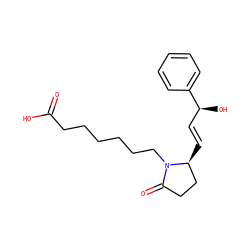 O=C(O)CCCCCCN1C(=O)CC[C@@H]1/C=C/[C@H](O)c1ccccc1 ZINC000029398098