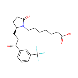O=C(O)CCCCCCN1C(=O)CC[C@@H]1CC[C@@H](O)c1cccc(C(F)(F)F)c1 ZINC000029398095