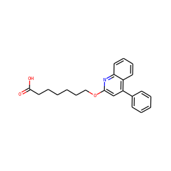 O=C(O)CCCCCCOc1cc(-c2ccccc2)c2ccccc2n1 ZINC000013729631