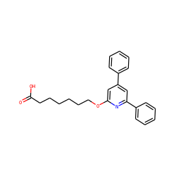 O=C(O)CCCCCCOc1cc(-c2ccccc2)cc(-c2ccccc2)n1 ZINC000013729708