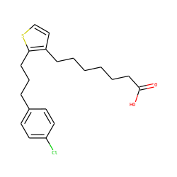 O=C(O)CCCCCCc1ccsc1CCCc1ccc(Cl)cc1 ZINC000013726625