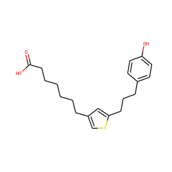 O=C(O)CCCCCCc1csc(CCCc2ccc(O)cc2)c1 ZINC000013726619