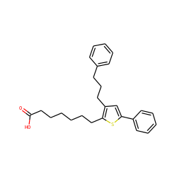O=C(O)CCCCCCc1sc(-c2ccccc2)cc1CCCc1ccccc1 ZINC000013726634