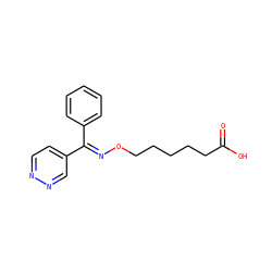 O=C(O)CCCCCO/N=C(\c1ccccc1)c1ccnnc1 ZINC000013759474
