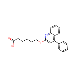 O=C(O)CCCCCOc1cc(-c2ccccc2)c2ccccc2n1 ZINC000013729634