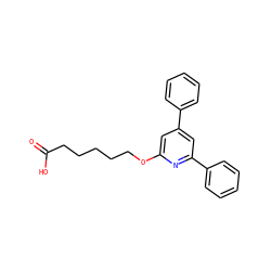 O=C(O)CCCCCOc1cc(-c2ccccc2)cc(-c2ccccc2)n1 ZINC000013729699