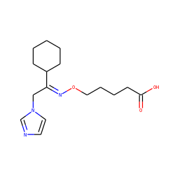 O=C(O)CCCCO/N=C(/Cn1ccnc1)C1CCCCC1 ZINC000013738885
