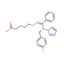 O=C(O)CCCCO/N=C(/c1ccccc1)[C@@H](Cc1ccc(F)cc1)n1ccnc1 ZINC000013738906