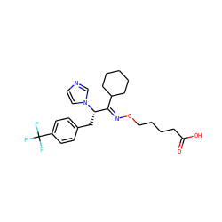 O=C(O)CCCCO/N=C(\C1CCCCC1)[C@H](Cc1ccc(C(F)(F)F)cc1)n1ccnc1 ZINC000003922273