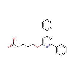 O=C(O)CCCCOc1cc(-c2ccccc2)cc(-c2ccccc2)n1 ZINC000013729696