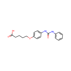 O=C(O)CCCCOc1ccc(NC(=O)Nc2ccccc2)cc1 ZINC000072119945