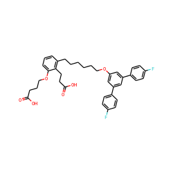 O=C(O)CCCOc1cccc(CCCCCCOc2cc(-c3ccc(F)cc3)cc(-c3ccc(F)cc3)c2)c1CCC(=O)O ZINC000049785952