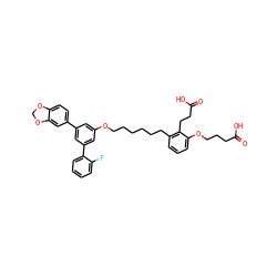 O=C(O)CCCOc1cccc(CCCCCCOc2cc(-c3ccc4c(c3)OCO4)cc(-c3ccccc3F)c2)c1CCC(=O)O ZINC000049775293