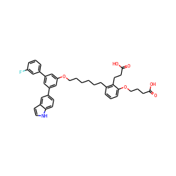 O=C(O)CCCOc1cccc(CCCCCCOc2cc(-c3cccc(F)c3)cc(-c3ccc4[nH]ccc4c3)c2)c1CCC(=O)O ZINC000049793117