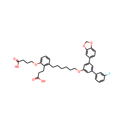O=C(O)CCCOc1cccc(CCCCCCOc2cc(-c3cccc(F)c3)cc(-c3ccc4c(c3)OCO4)c2)c1CCC(=O)O ZINC000049783998
