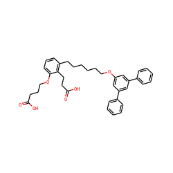 O=C(O)CCCOc1cccc(CCCCCCOc2cc(-c3ccccc3)cc(-c3ccccc3)c2)c1CCC(=O)O ZINC000049792900
