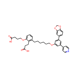 O=C(O)CCCOc1cccc(CCCCCCOc2cc(-c3ccncc3)cc(-c3ccc4c(c3)OCO4)c2)c1CCC(=O)O ZINC000049784490