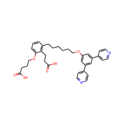 O=C(O)CCCOc1cccc(CCCCCCOc2cc(-c3ccncc3)cc(-c3ccncc3)c2)c1CCC(=O)O ZINC000043202977