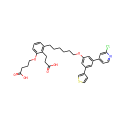 O=C(O)CCCOc1cccc(CCCCCCOc2cc(-c3ccsc3)cc(-c3ccnc(Cl)c3)c2)c1CCC(=O)O ZINC000049774785
