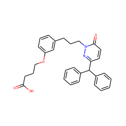 O=C(O)CCCOc1cccc(CCCn2nc(C(c3ccccc3)c3ccccc3)ccc2=O)c1 ZINC000068250099