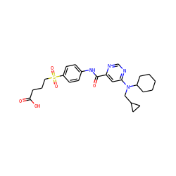 O=C(O)CCCS(=O)(=O)c1ccc(NC(=O)c2cc(N(CC3CC3)C3CCCCC3)ncn2)cc1 ZINC000141296253