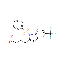 O=C(O)CCCc1cc2cc(C(F)(F)F)ccc2n1S(=O)(=O)c1ccccc1 ZINC001772609474