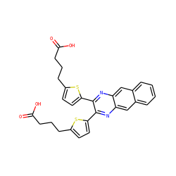 O=C(O)CCCc1ccc(-c2nc3cc4ccccc4cc3nc2-c2ccc(CCCC(=O)O)s2)s1 ZINC000028466213