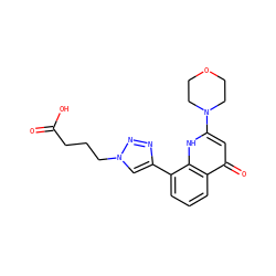 O=C(O)CCCn1cc(-c2cccc3c(=O)cc(N4CCOCC4)[nH]c23)nn1 ZINC000165521092