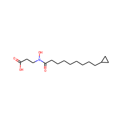 O=C(O)CCN(O)C(=O)CCCCCCCCC1CC1 ZINC000096284021