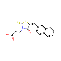 O=C(O)CCN1C(=O)/C(=C\c2ccc3ccccc3c2)SC1=S ZINC000007166499