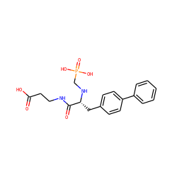O=C(O)CCNC(=O)[C@@H](Cc1ccc(-c2ccccc2)cc1)NCP(=O)(O)O ZINC000013734505