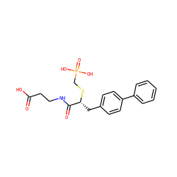 O=C(O)CCNC(=O)[C@@H](Cc1ccc(-c2ccccc2)cc1)SCP(=O)(O)O ZINC000027619579