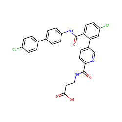 O=C(O)CCNC(=O)c1ccc(-c2cc(Cl)ccc2C(=O)Nc2ccc(-c3ccc(Cl)cc3)cc2)cn1 ZINC000148247204